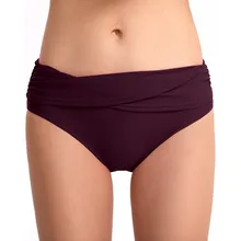 Женский сексуальный Одноцветный пляжный бикини со средней талией, купальный костюм, плавки, купальный костюм, пляжная одежда, купальник бикини# D1