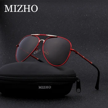 

MIZHO Brand Anti-Reflective Visual Protection Sunglasses For Men Polarized Copper Frame 25g light Luxury gafas de sol PILOT