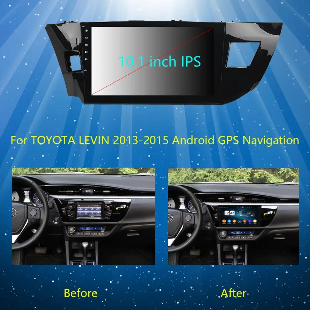 Excellent 10.1" IPS 8Core 4G+64G Android 9.0 Car Multimedia Player GPS Radio For Toyota Corolla Levin E170 E180 2014 2015 2016 2017 Parrot 2