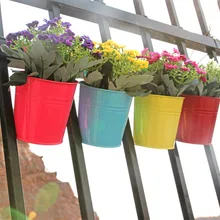 4 шт./лот, яркие цвета, искусственный цветочный горшок, многофункциональное жестяное подвесное ведро, украшение для дома, размер M& S, смешанный F1019