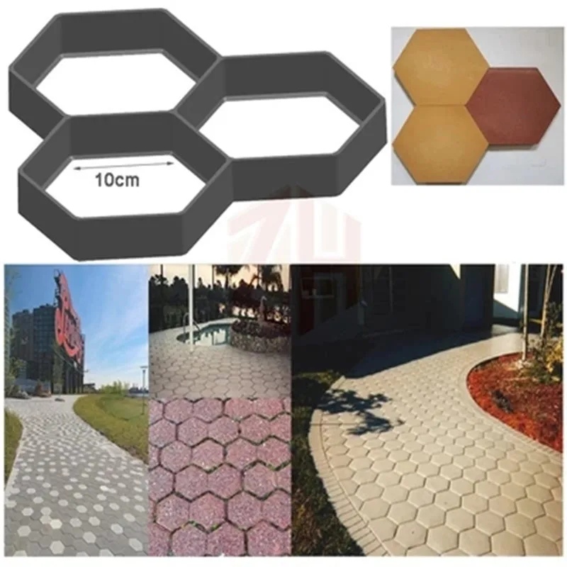 plastic mold for garden concrete hexagon molds for garden path DIY