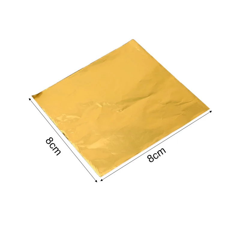 Junejour 100 шт 8*8 см 10 цветов алюминиевая фольга упаковочная бумага для конфет DIY шоколадная оберточная бумага для дня рождения свадьбы упаковка для конфет - Цвет: gold