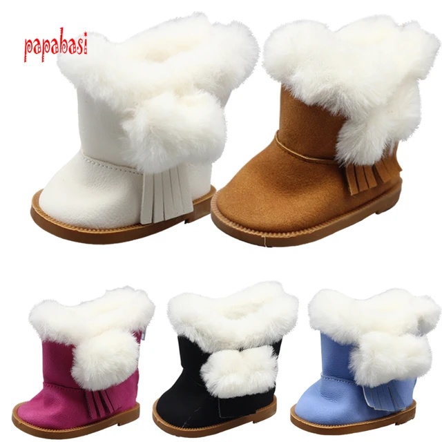 1pair Plush winter Boots for 43cm Baby Born Zapf Dolls as for 18 Inch