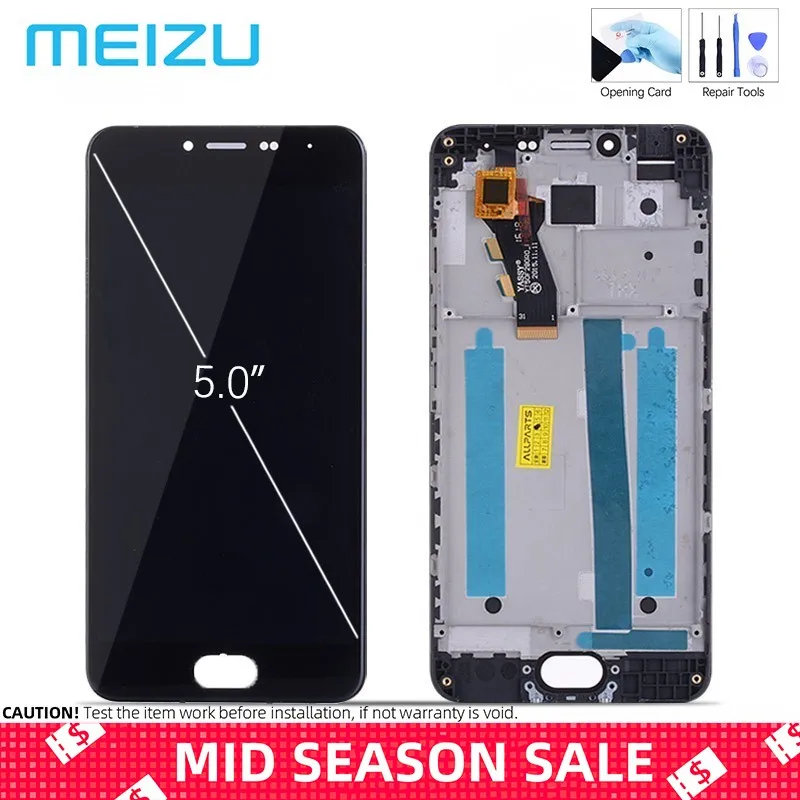 

Original 5'' LCD For Meizu M3 Mini LCD Display Touch Screen with Frame Replacement Screen For Meizu M3 Mini LCD Display
