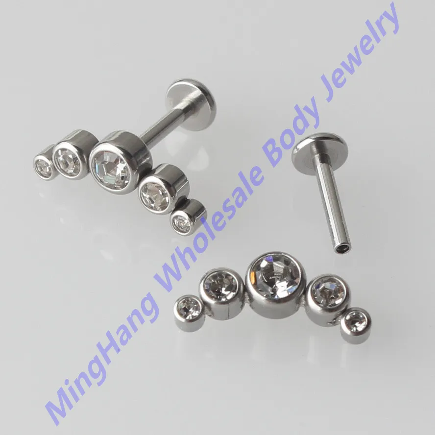 

High Quality Surgical Steel Labret Lip Piercing 16g Internal Thread Ear Cartilage Helix Tragus Stud Body Jewelry
