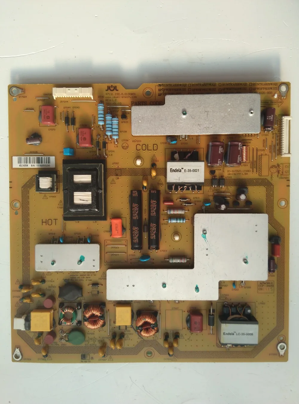 

LCD-40LX430A power panel RUNTKA826WJQZ JSL2095-003 is used