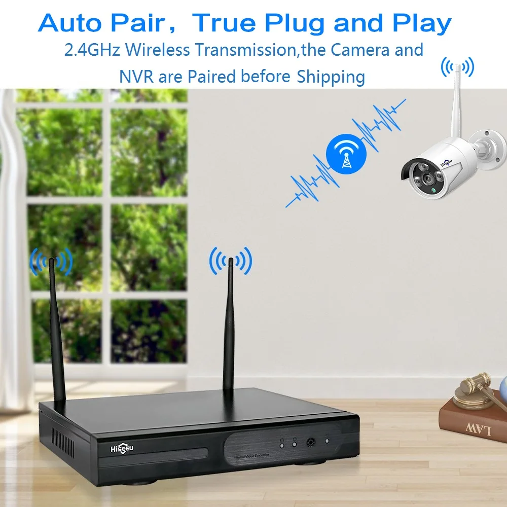  Sistema CCTV 2MP 1080P 8ch HD inalámbrico NVR kit 3TB HDD exterior IR visión nocturna IP Wifi Cámar