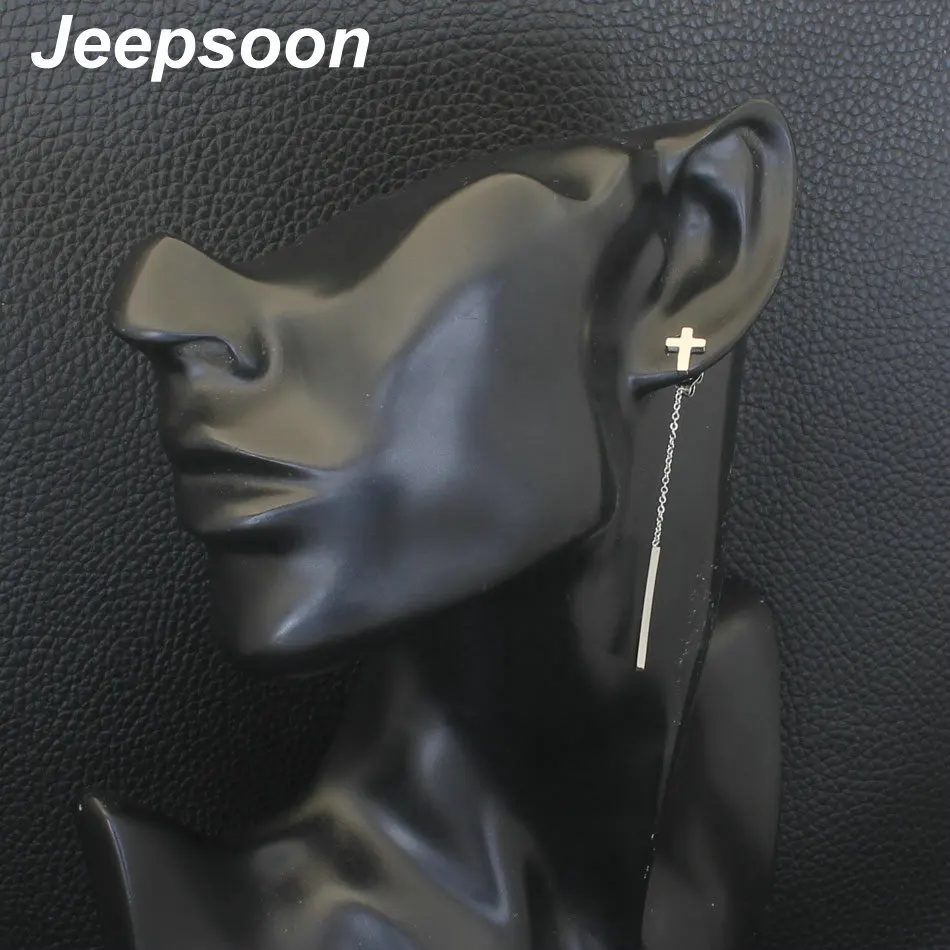 

Fashion Simple Stainless Steel Jewelry Silver Color Asymmetry Earrings Joker For Woman And Girl Elegant Personality EFCZBNBC
