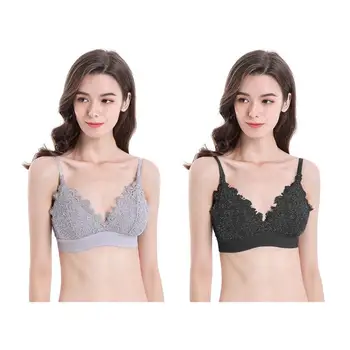 

Eyelash Lace Nursing Bra Thin French Cross Breastfeeding Maternity Lingerie Zero Bondage Seamless Sleep Bra