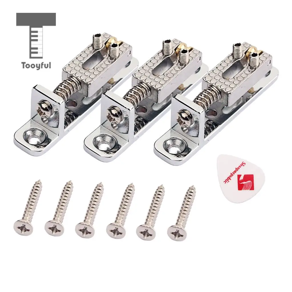 Tooyful 3x Guitar Trem Tremolo Saddles Bridge w/ Screw for ST TL Guitar Accs