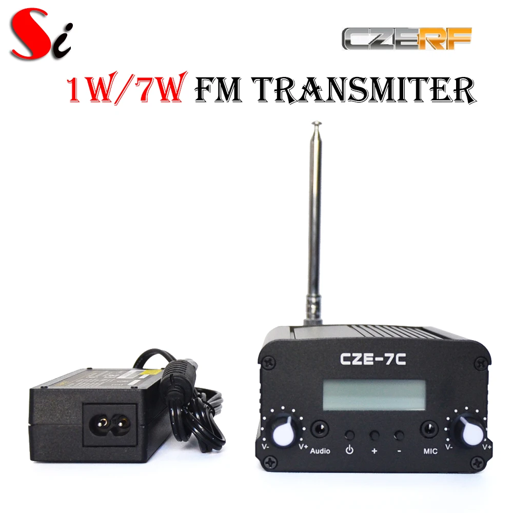 CZE 7C 7 Вт стерео PLL FM передатчик вещательная радиостанция + PS Ant комплект|broadcast radio|fm