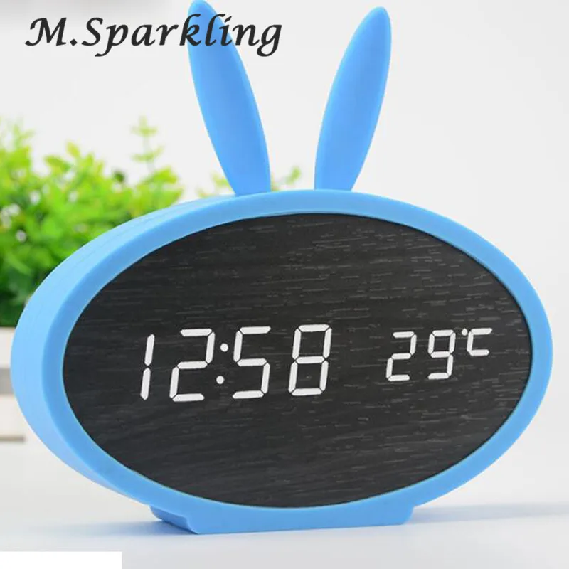 M.Sparkling Led Alarm Clock Calendar Electronic Desktop Digital Table