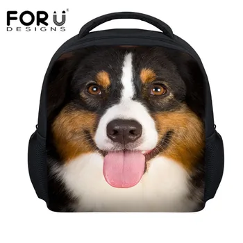 

FORUDESIGNS 12'' New Fashion Mini School Backpacks 3D Tiger Head Kids Backpack for Boys Cute Children Animal Dog Owl Bags