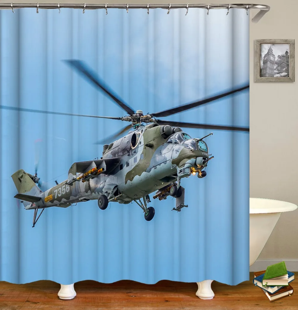 

Aircraft series print Shower Curtains Waterproof Polyester Fabric Bath Screen Curtain for Home Decoration Bathroom Curtain