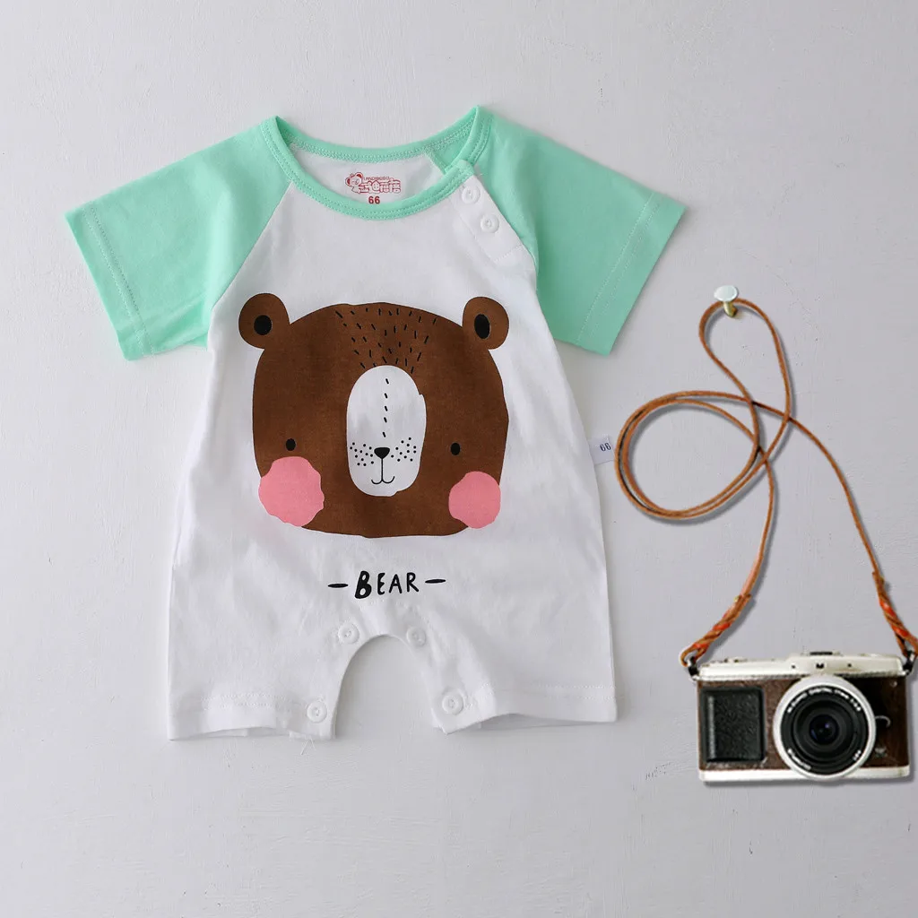 Newborn Baby Boy Girls Cartoon Infant Rompers Jumpsuit Outfits Clothes