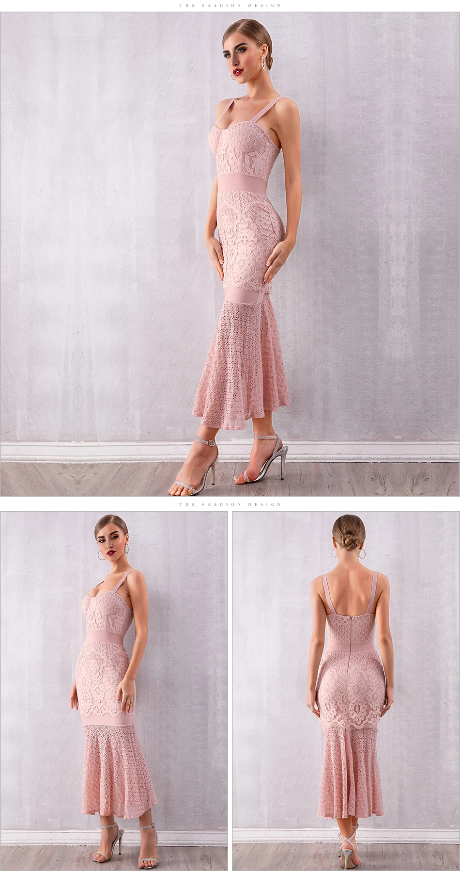 Lace Maxi Spaghetti Strap Elegant Dress