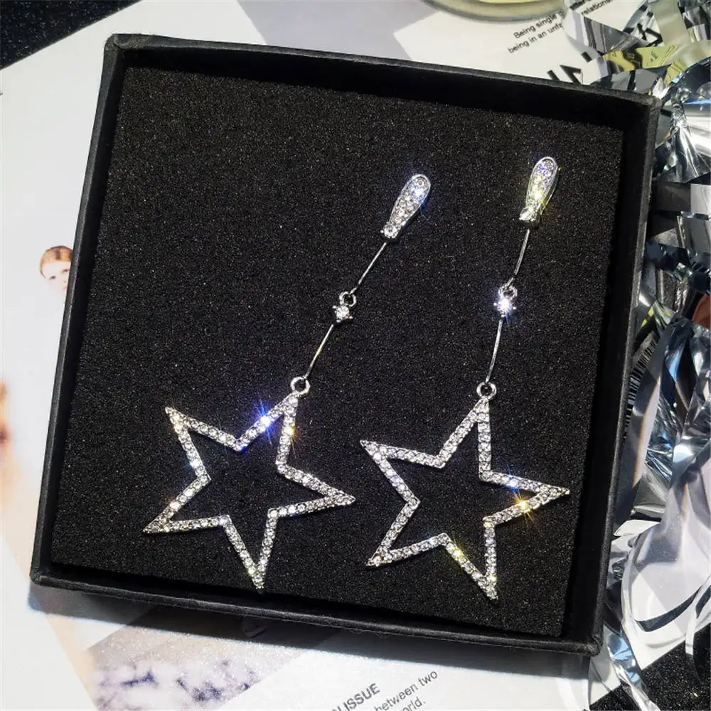 2019 модные серьги Oorbellen Bijoux стразы полые длинные геометрические висячие Роскошные