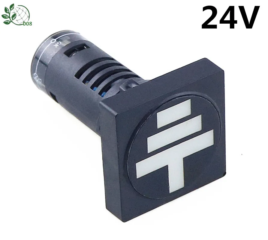 22 мм Переключатель положения Круглый Индикатор сигнальная лампа квадратная AD16-22WF D/N/G 12 В 24 в 36 в 48 в 110 В 220 В - Цвет: 24V