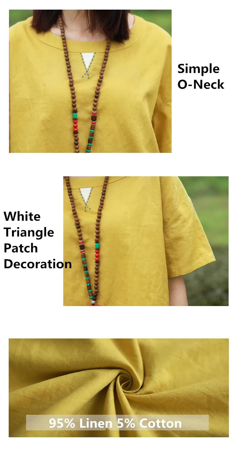 LZJN Women Tops Blouses 2019 Summer O Neck Short Sleeve Cotton Linen Shirt Casual Loose Work Blouse Retro Party Top Blusas  (9)