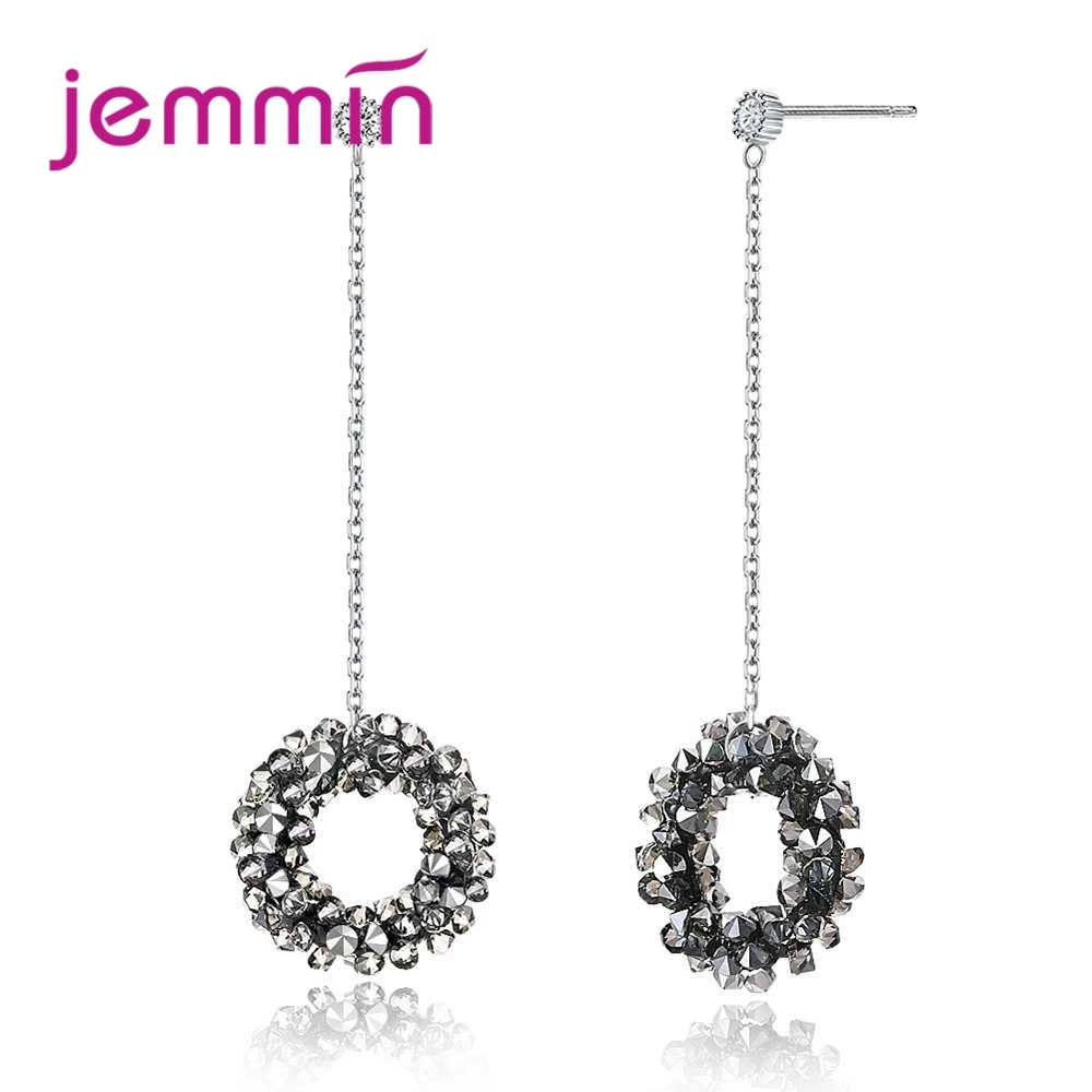 

New Arrival Women Fashion Long Pendant Earring 925 Sterling Silver Trendy Drop Earrings For Girls Best Gift Free Shipping