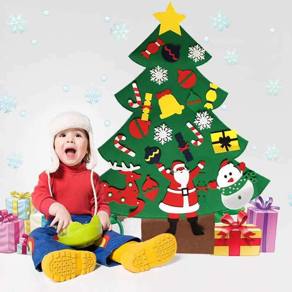 42019 New Products DIY Christmas Felt Christmas Decorations  Family Party Decoration Children Christmas Puzzle Games