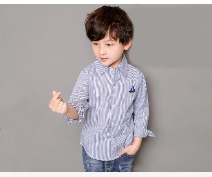 new 2018 spring children school striped shirts for baby boys tops clothing 10 11 12 years teenage boy kids cotton shirt blouses (18)