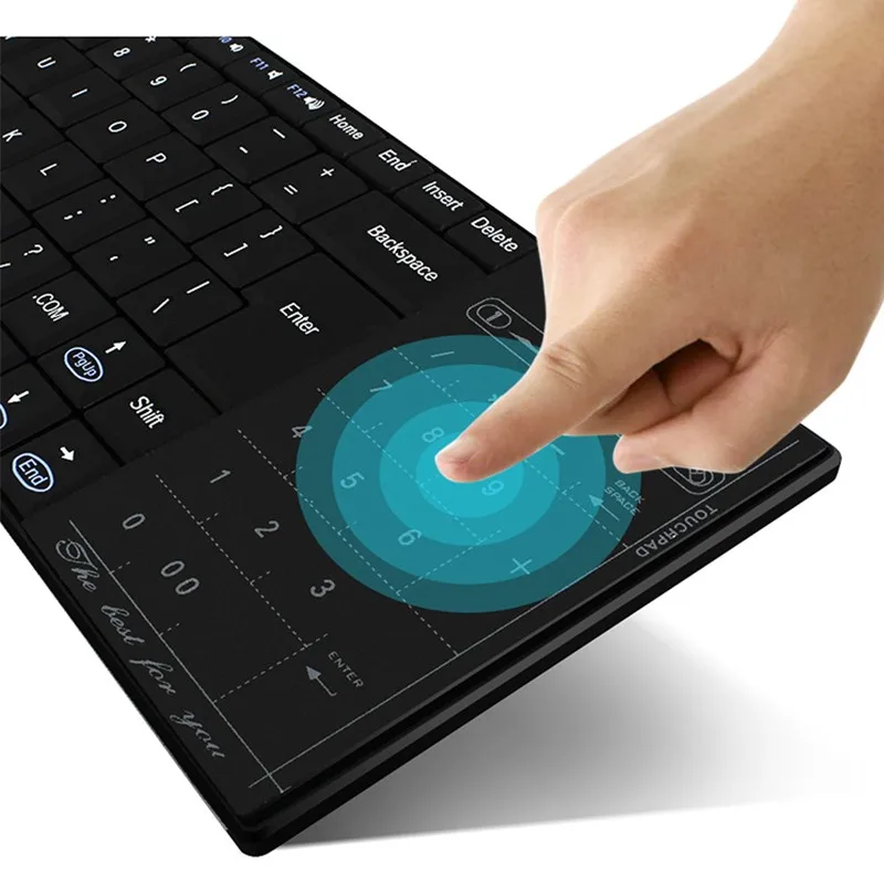 Сверхтонкая Мини Беспроводная Bluetooth клавиатура с сенсорной панелью для Windows Mac