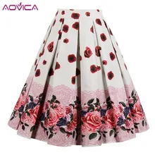 Aovica плиссированные женские юбки Летняя Цветочная Пышная юбка Высокая талия Великолепная печать Faldas винтажная Цветочная юбка миди