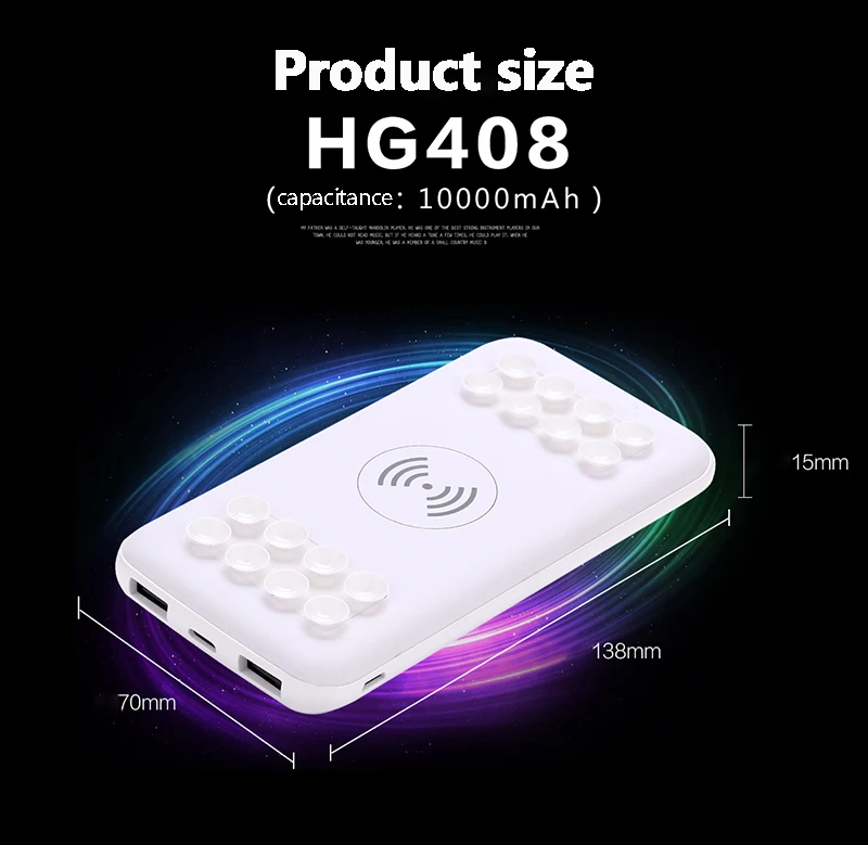 2018 new suction cup type wireless charging treasure 10000mAh lightweight portable mobile phone wireless charger hot sale 2018 new suction cup type wireless charging treasure 10000mAh lightweight portable mobile phone wireless charger hot sale