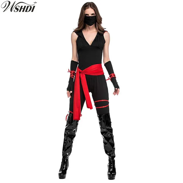 Classic Halloween Fancy Party Costumes Women Adult Martial Arts Ninja
