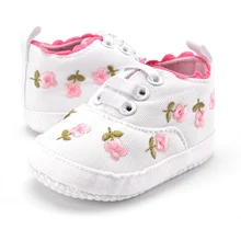 

Newborn Baby Toddler Shoes Girls Solid Moccasin Baby Boy Soft 11-13 cm Crib Canvas Casual Shoes Kids Prewalker White Pink