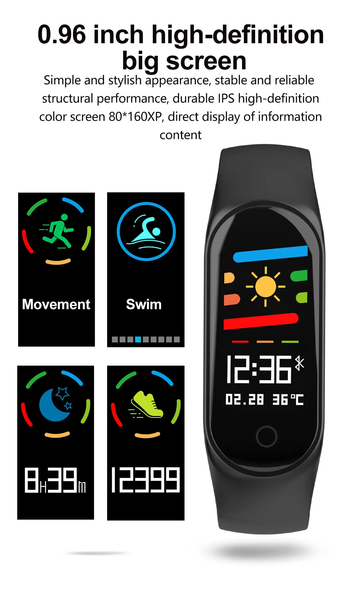 M3S Fitness Bracelet Blood Pressure Heart Rate Monitor Smart Band Fitness Tracker Pedometer Wristband Smart Bracelet Smartwatch