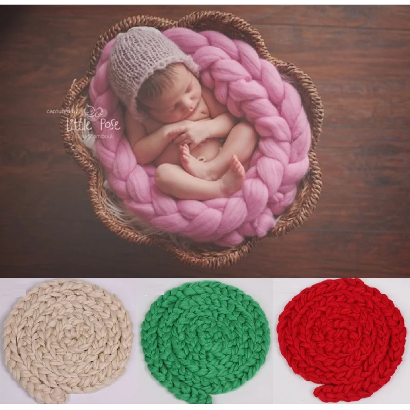 Cute Baby Photography Props Blankets Wool Newborn Sleeping Mats Twist