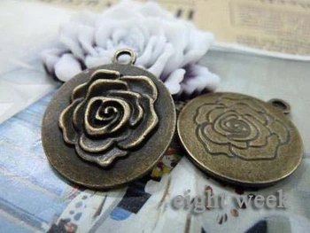 

Zinc alloy pendant jewelry accessories diy handmade material charms roses tags 27 * 23 mm