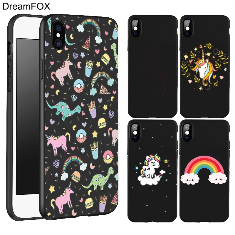 DREAMFOX L027 Cute Horse Unicorn Black Soft TPU Silicone Case Cover For Apple iPhone 11 Pro XR XS Max X 8 7 6 6S Plus 5 5S 5G SE |