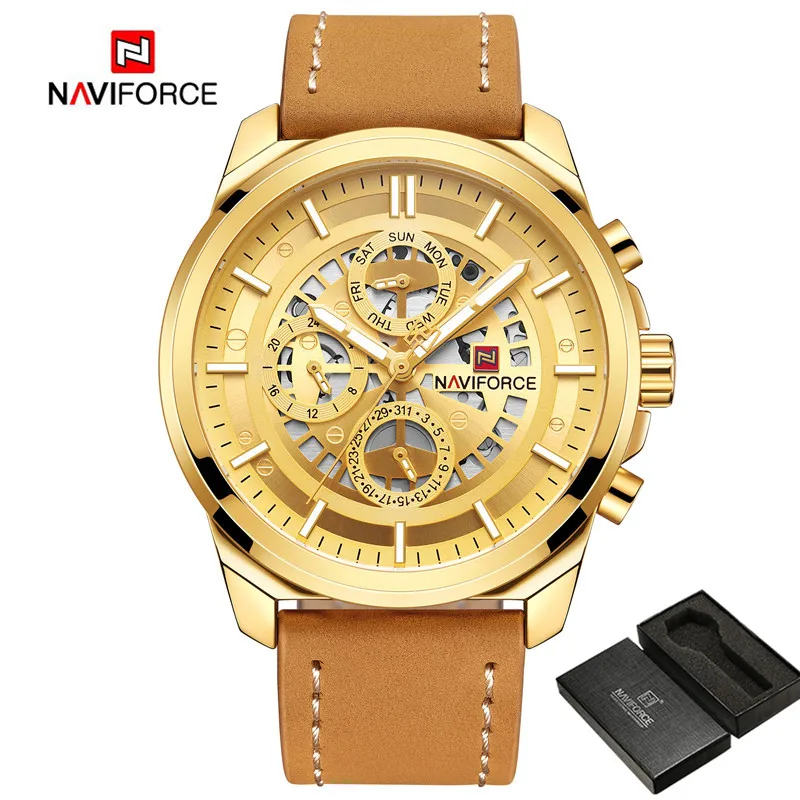 NAVIFORCE мужские часы Дата Неделя Спорт Мужские лучший бренд Роскошные военные
