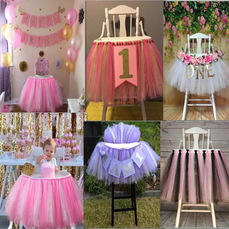 Vlovelife 100cm X 80cm Baby Pink Tulle Table Skirt Tutu Tableware Wedding Party Baby Shower Decorations Handmade Favor Customized Size Available
