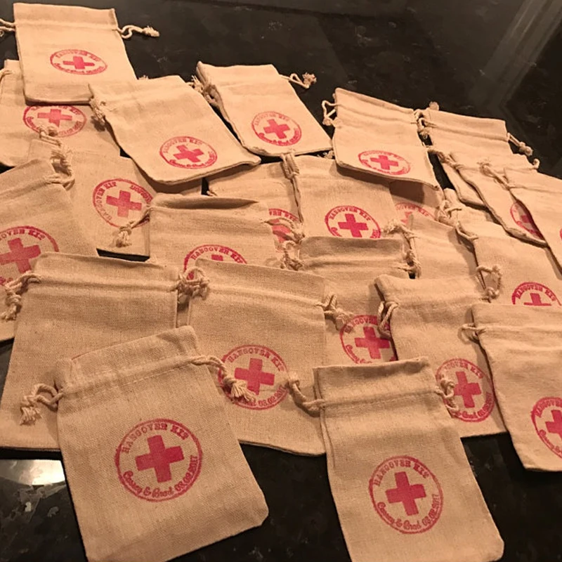 Hangover Kit Rubber Stamp for Wedding Favor Tags Hotel Bag 1.5"x1.5