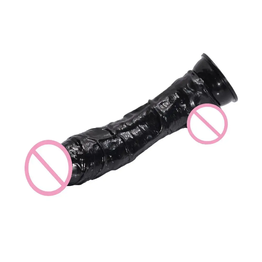 (L23*D4.6cm) Extreme Black Big Realistic Dildo Thick Huge Big Dildo Sturdy Suction Cup Penis Dick Dong for Women Sex Toys