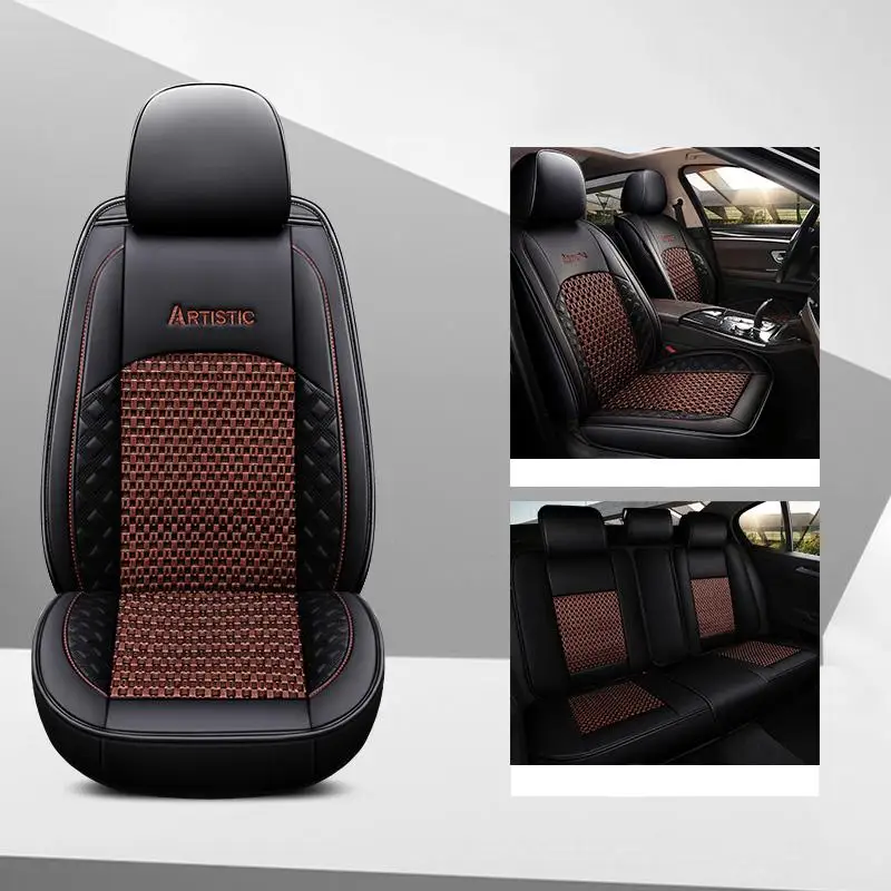 Автомобильный чехол для сиденья авто PU кожаный протектор сиденья для Citroen C3 Aircross C4 кактус 2012 ds4 ds5 xsara alfa romeo 156 GIULIETTA - Название цвета: Brown