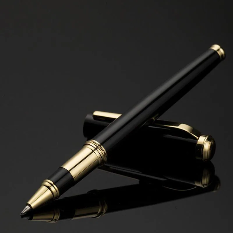 Высококачественный металлический роллер, шариковая ручка, офисная, деловая ручка для письма, авторучка, купить 2 ручки, отправить подарок - Цвет: Black Roller Pen