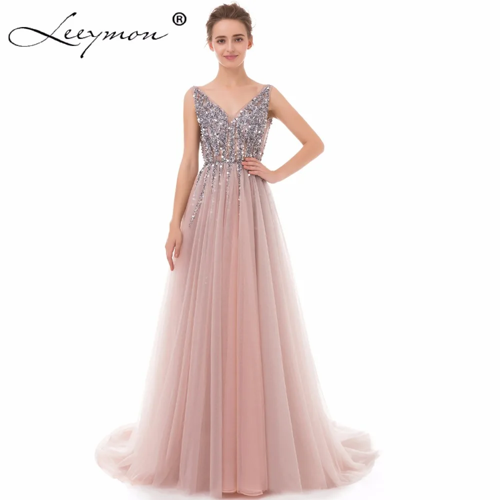 2018 Luxury Sexy Long Tulle Evening Dress High