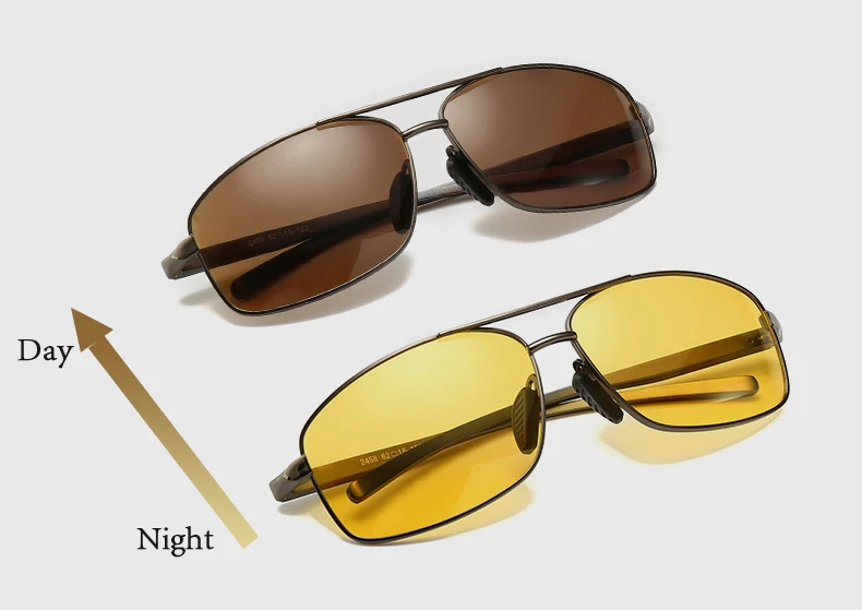 Поляризованный фотохромный очки ночного видения для вождения Алюминий магниевого сплава солнцезащитные очки, день и ночь желтые линзы очки L3