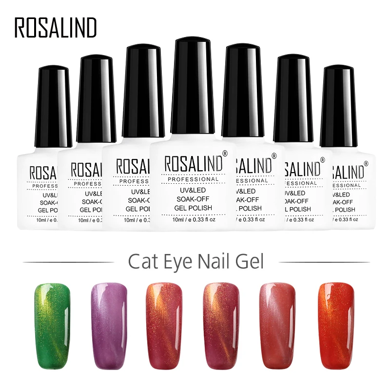 

ROSALIND 10ML Gel Lacquer 3D Magic Effct Cat Eyes Gel Nail Polish Top Base Coat for Nail Art Manicure Long Lasting UV Venish
