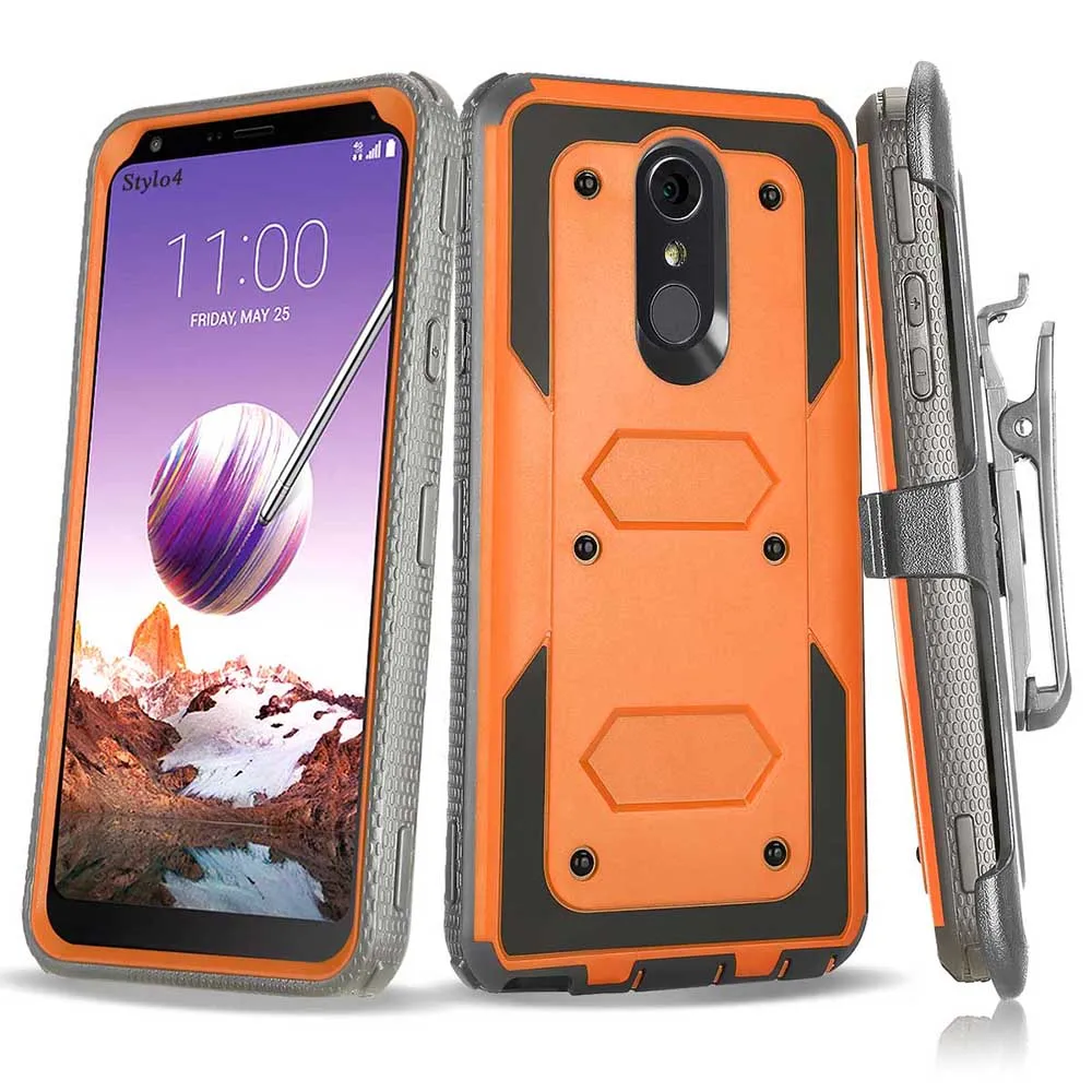

For LG Stylo 4 Q710MS/Q Stylus/Q Stylus 4 Plus Case Heavy Duty Hybrid Rugged Belt Clip Holster Shockproof Protective Tough Cover