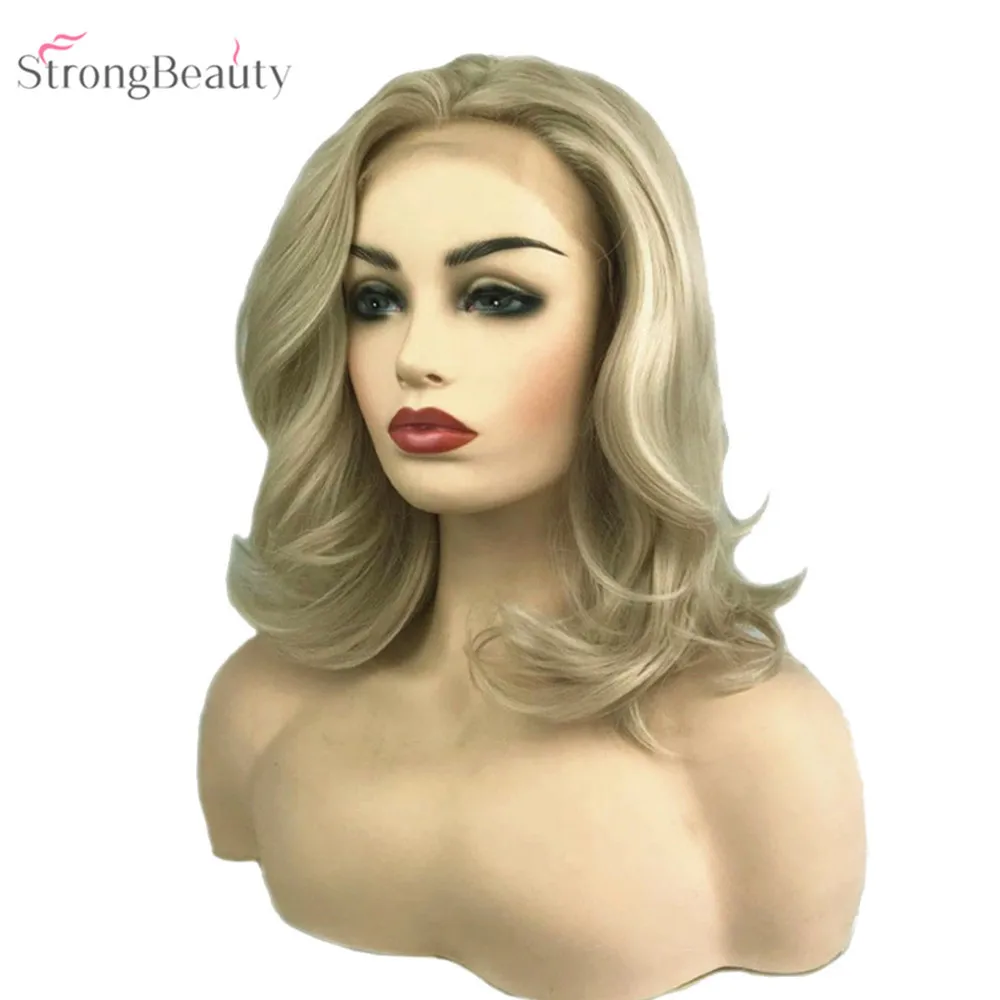 StrongBeauty парик фронта шнурка светлые длинные волосы женские синтетические парики Кудрявые