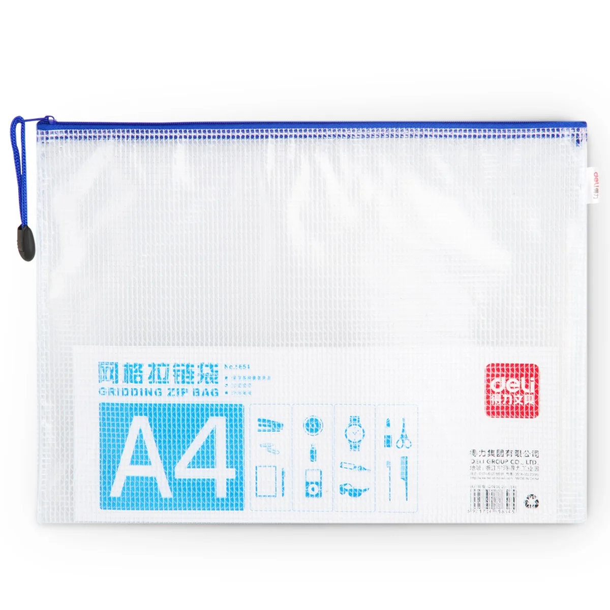 Bolsa de Artigos de Papelaria do Estudante Bolsa de Documentos Atacado Grade Pvc Zip Deli5654 Frete Grátis 50 Pcs a4 9 High Quality Material escolar e de escritório