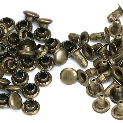 100 Sets 6mm Round Antique Brass Rivets Rapid Studsin Garment Rivets