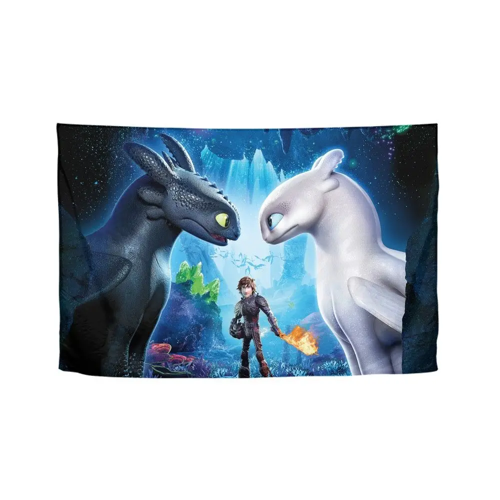 

How To Train Your Dragon 3D Printing Boho Wall Hanging Bohemian Decor Psychedelic Mandala Tapestry Beach Towel Tent Yoga Blanket