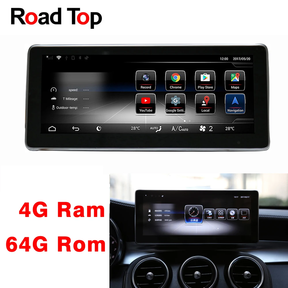 

Android 8.1 Car Radio GPS Navigation WiFi Bluetooth Head Unit Screen for Mercedes Benz C180 C200 C220 C30 C350 C400 C450 C63 AMG